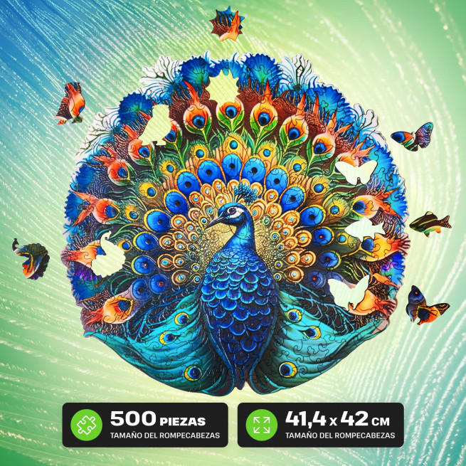 Imágenes y fotos de Peacock puzzle 500 unidades. ESC WELT.