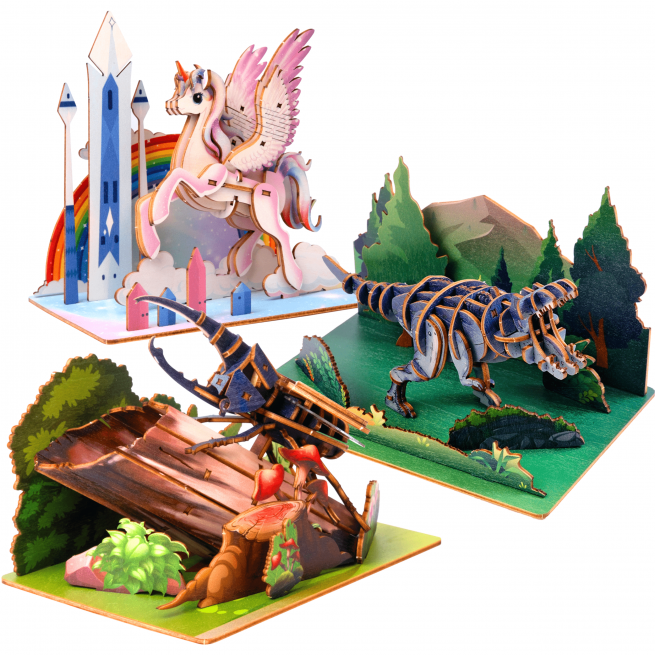 Imágenes y fotos de Fantasy Trio 3D Puzzle Kit. ESC WELT.