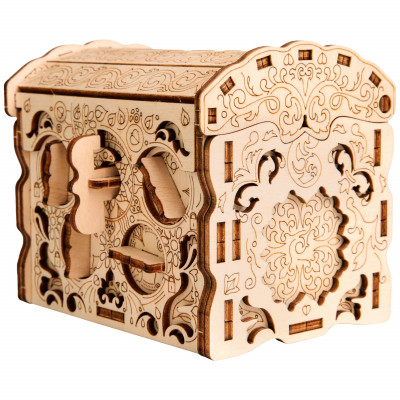 Wooden Secret TREASURE BOX, KIT DE ROMPECABEZAS 3D PARA ARMAR POR TI MISMO