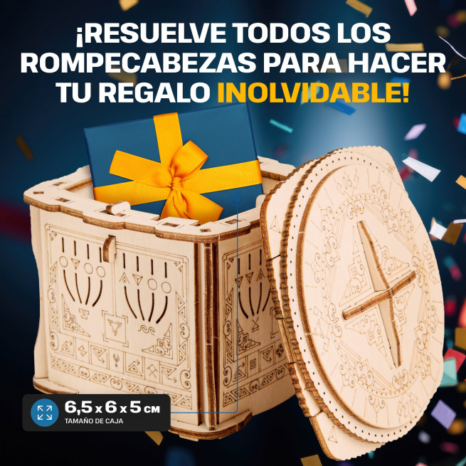 Imágenes y fotos de Wooden Secret LOCK BOX, KIT DE ROMPECABEZAS 3D PARA ARMAR POR TI MISMO. ESC WELT.