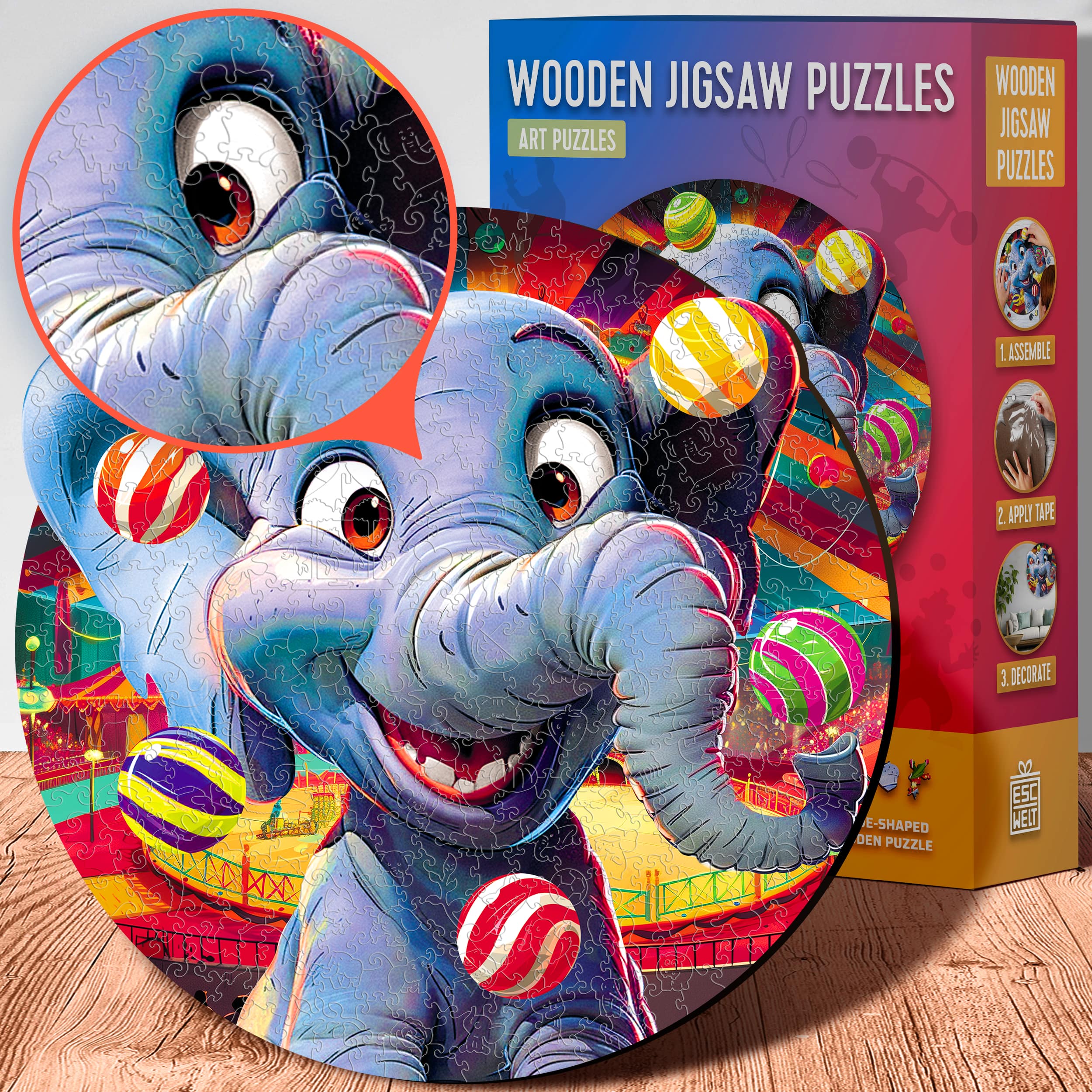 Imágenes y fotos de Funny Elephant  Puzzle 200 pieces. ESC WELT.