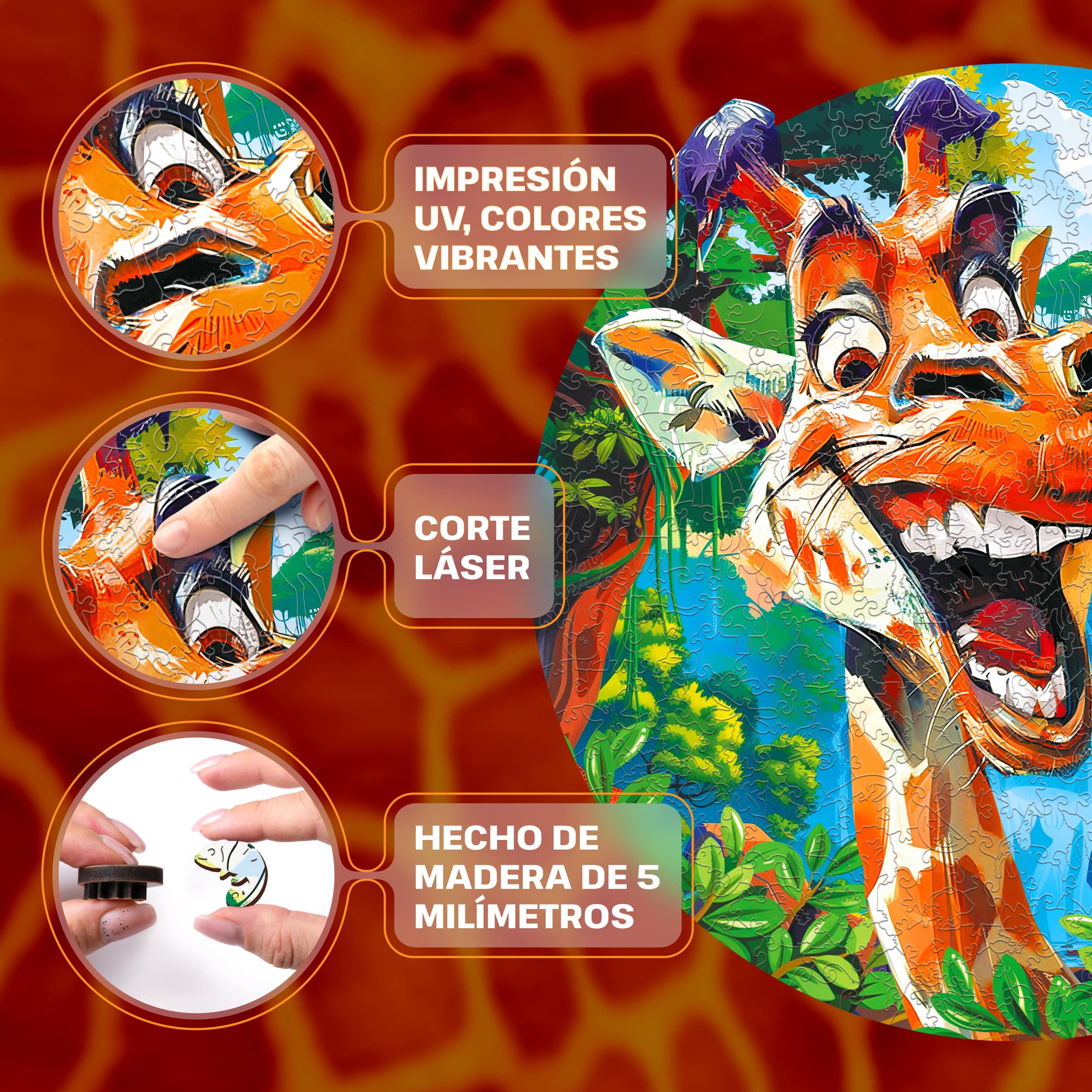 Imágenes y fotos de Funny Giraffe Puzzle 200 pieces. ESC WELT.