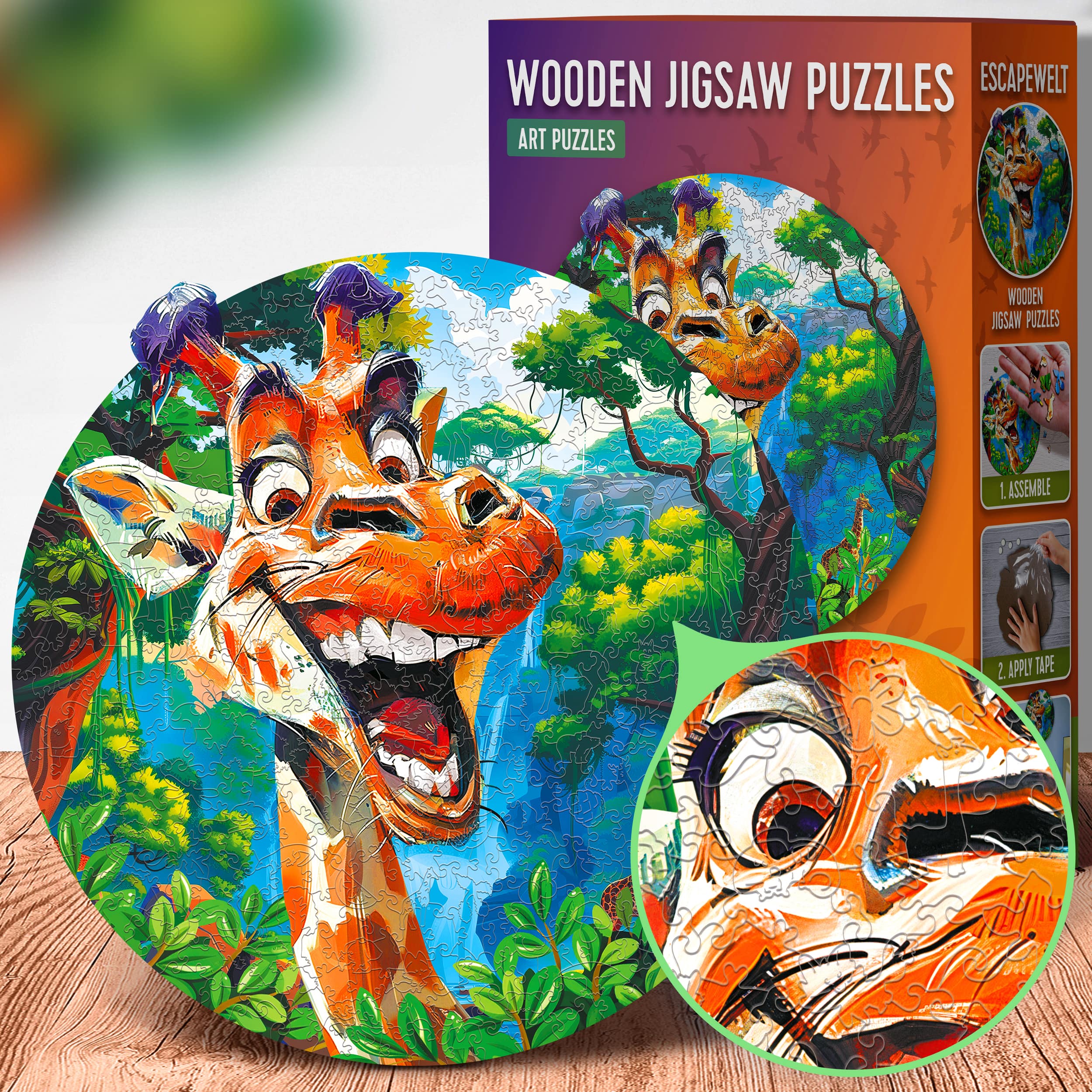 Imágenes y fotos de Funny Giraffe Puzzle 200 pieces. ESC WELT.