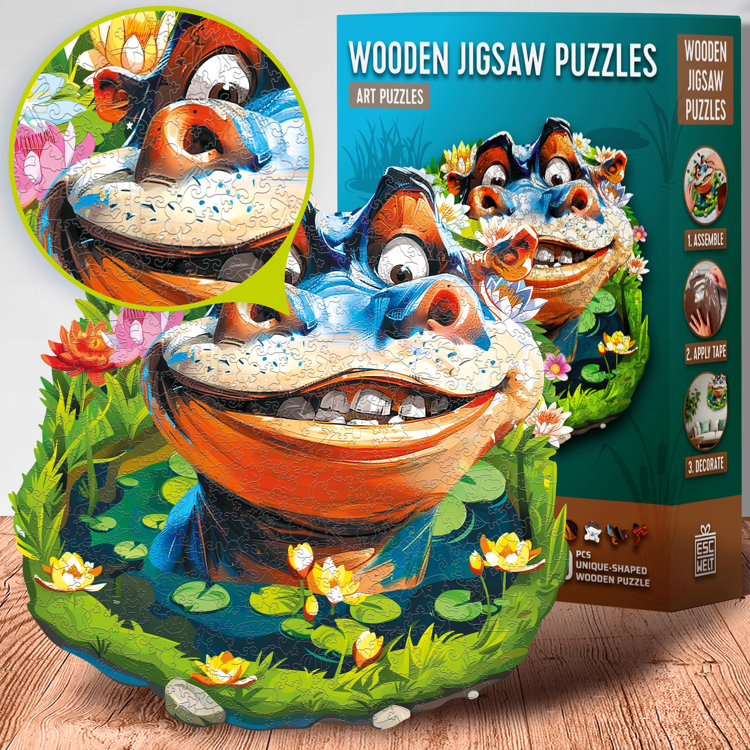 Imágenes y fotos de Funny Hippo Puzzle 300 pieces. ESC WELT.