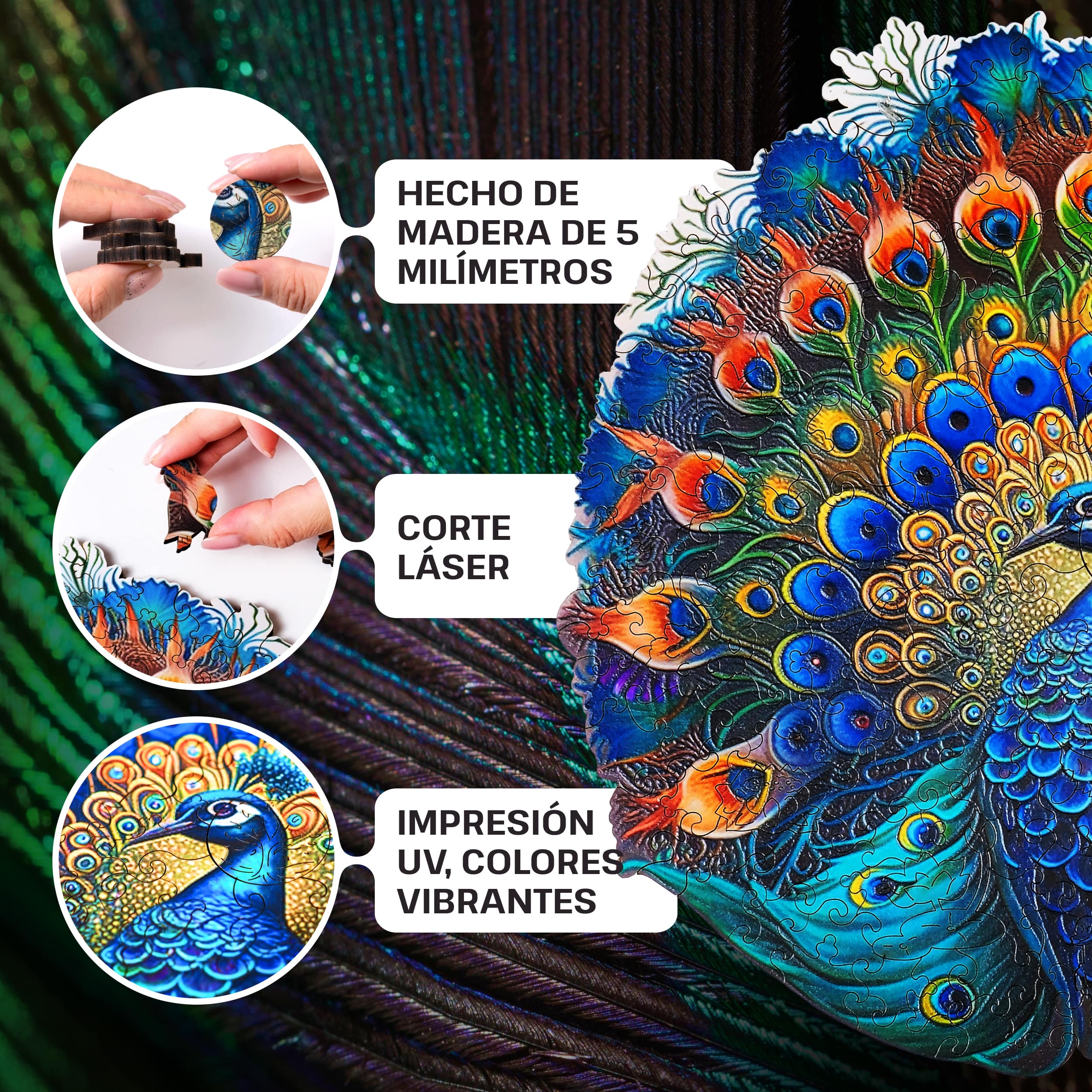 Imágenes y fotos de Peacock puzzle 200 piezas. ESC WELT.
