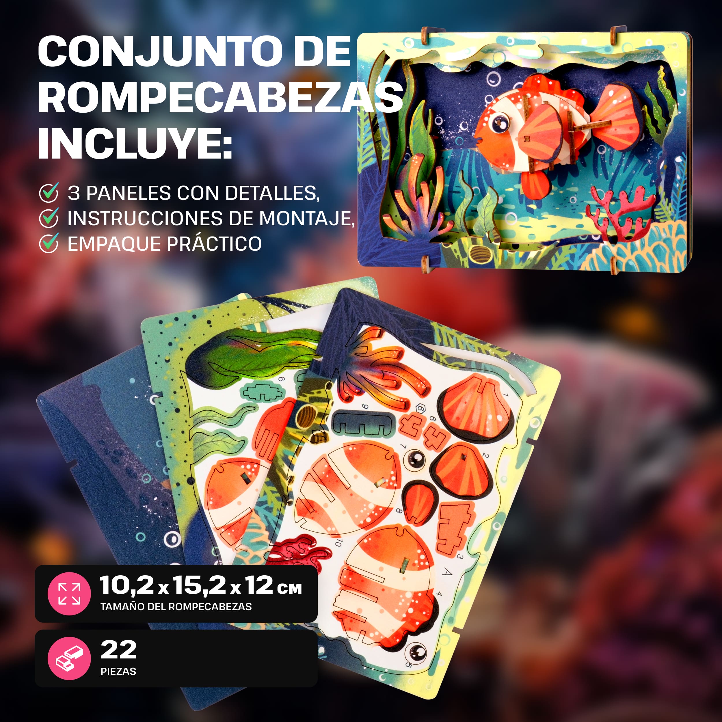 Imágenes y fotos de Safari Wonders 3D Puzzle Kit. ESC WELT.