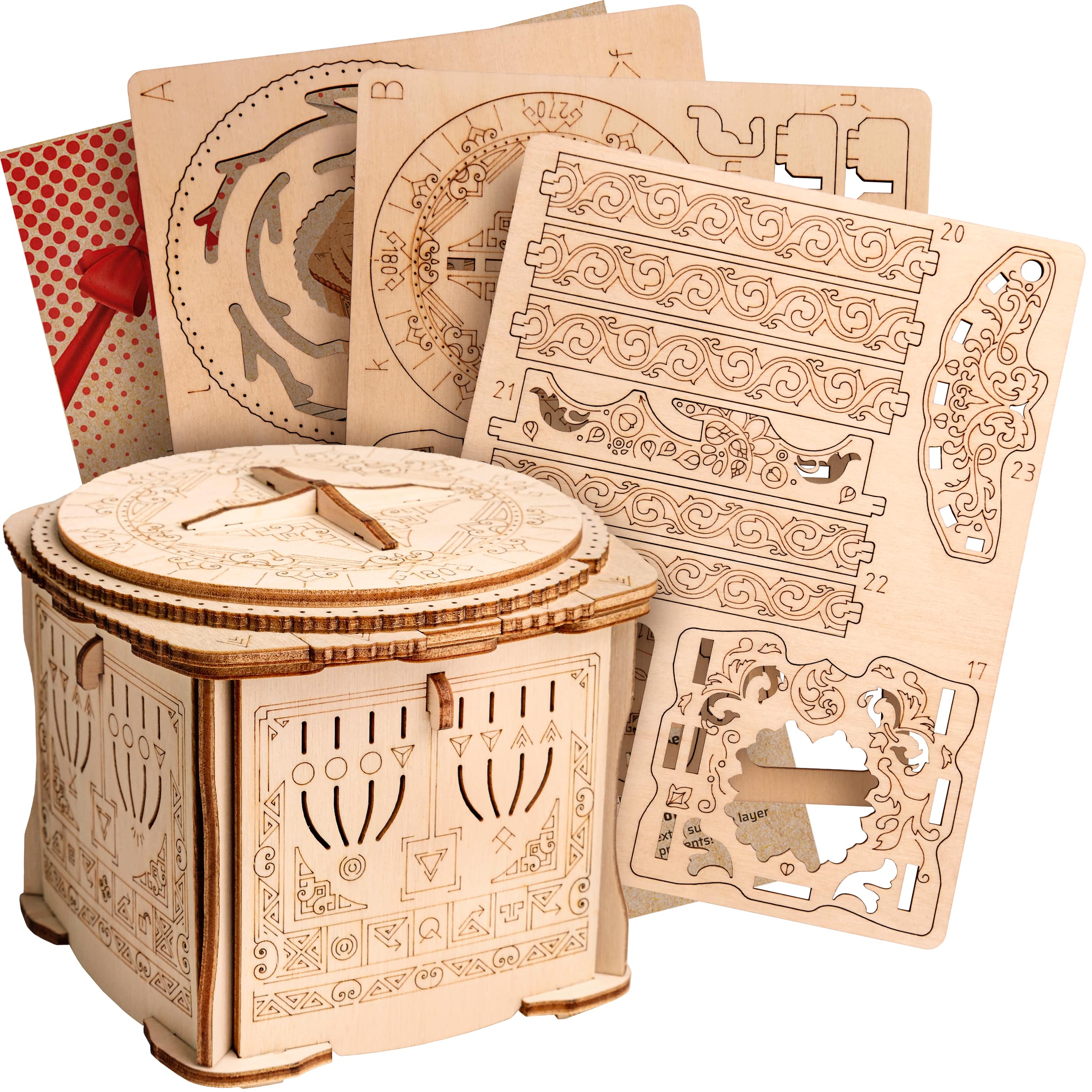 Imágenes y fotos de Wooden Secret LOCK BOX, KIT DE ROMPECABEZAS 3D PARA ARMAR POR TI MISMO. ESC WELT.