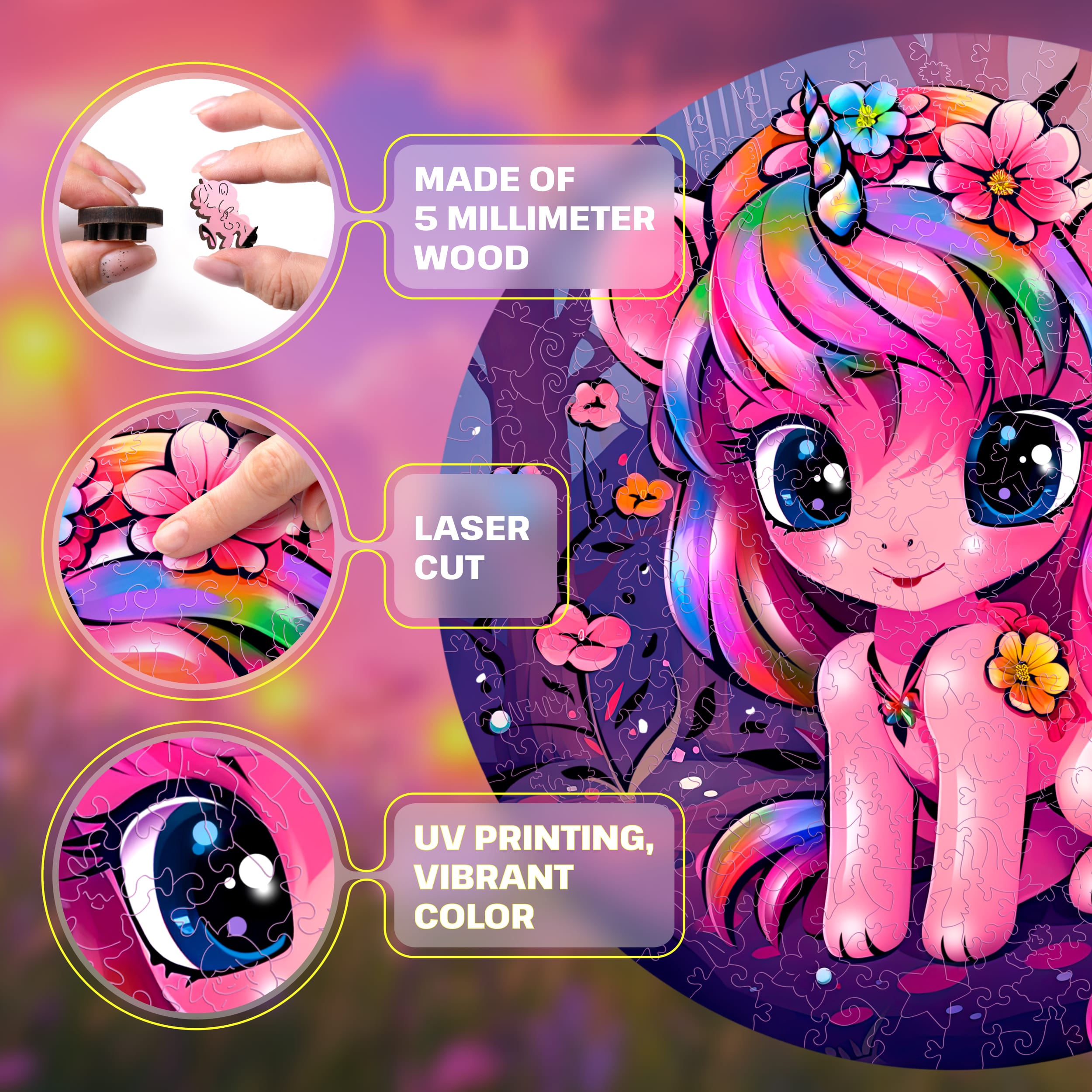 Imágenes y fotos de Unicorn Puzzle 300 pieces. ESC WELT.