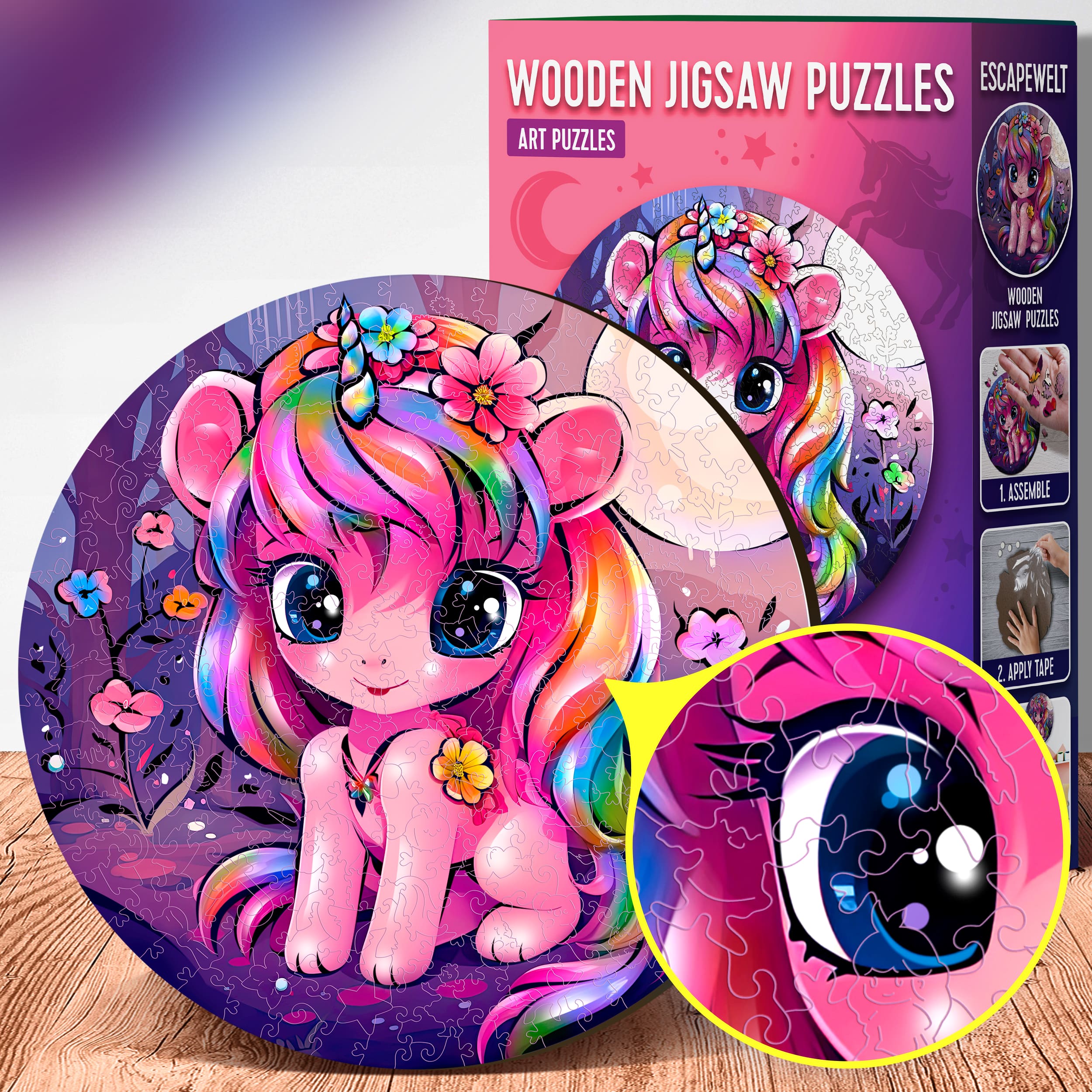 Imágenes y fotos de Unicorn Puzzle 200 pieces. ESC WELT.