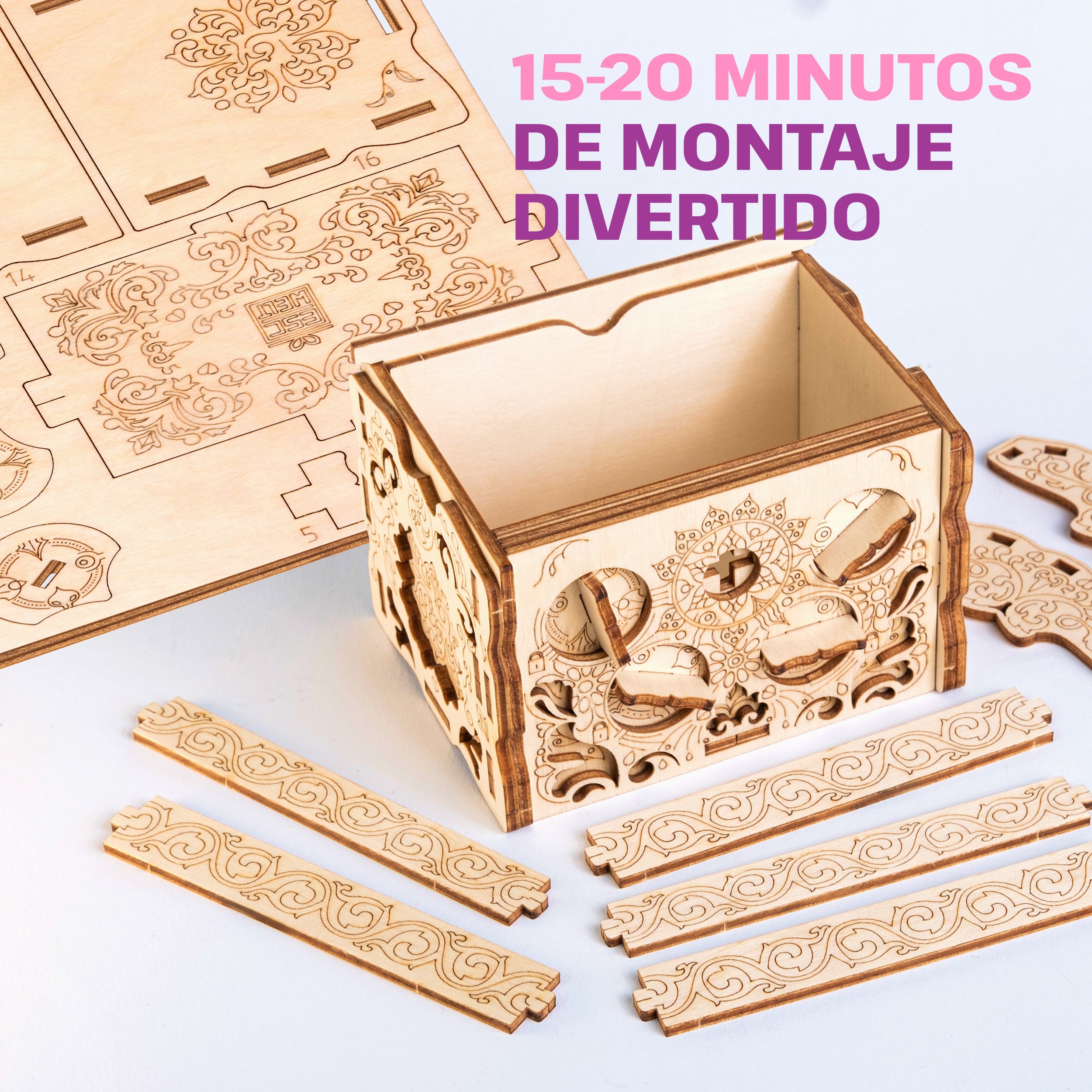 Imágenes y fotos de Wooden Secret MAZE BOX, KIT DE ROMPECABEZAS 3D PARA ARMAR POR TI MISMO. ESC WELT.
