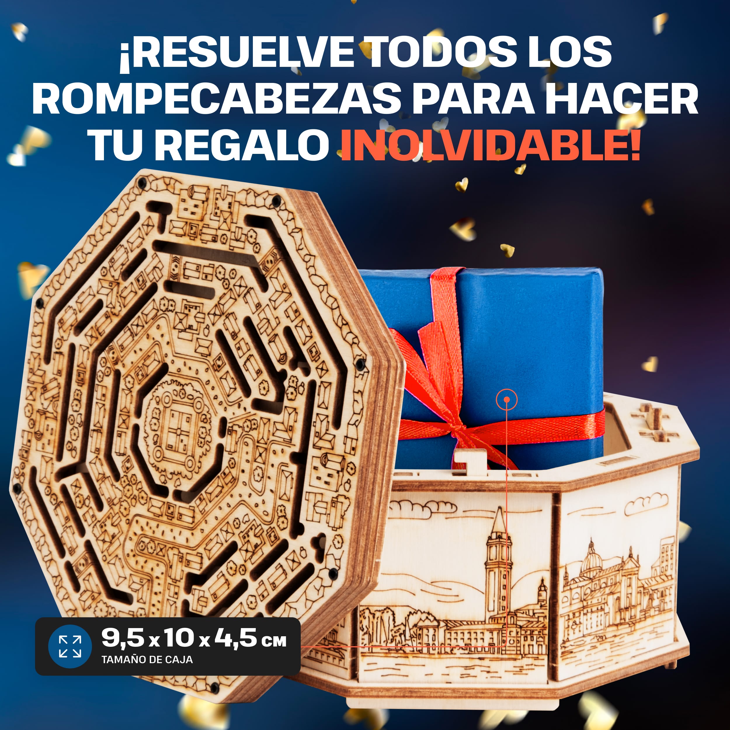 Imágenes y fotos de Wooden Secret MAZE BOX, KIT DE ROMPECABEZAS 3D PARA ARMAR POR TI MISMO. ESC WELT.