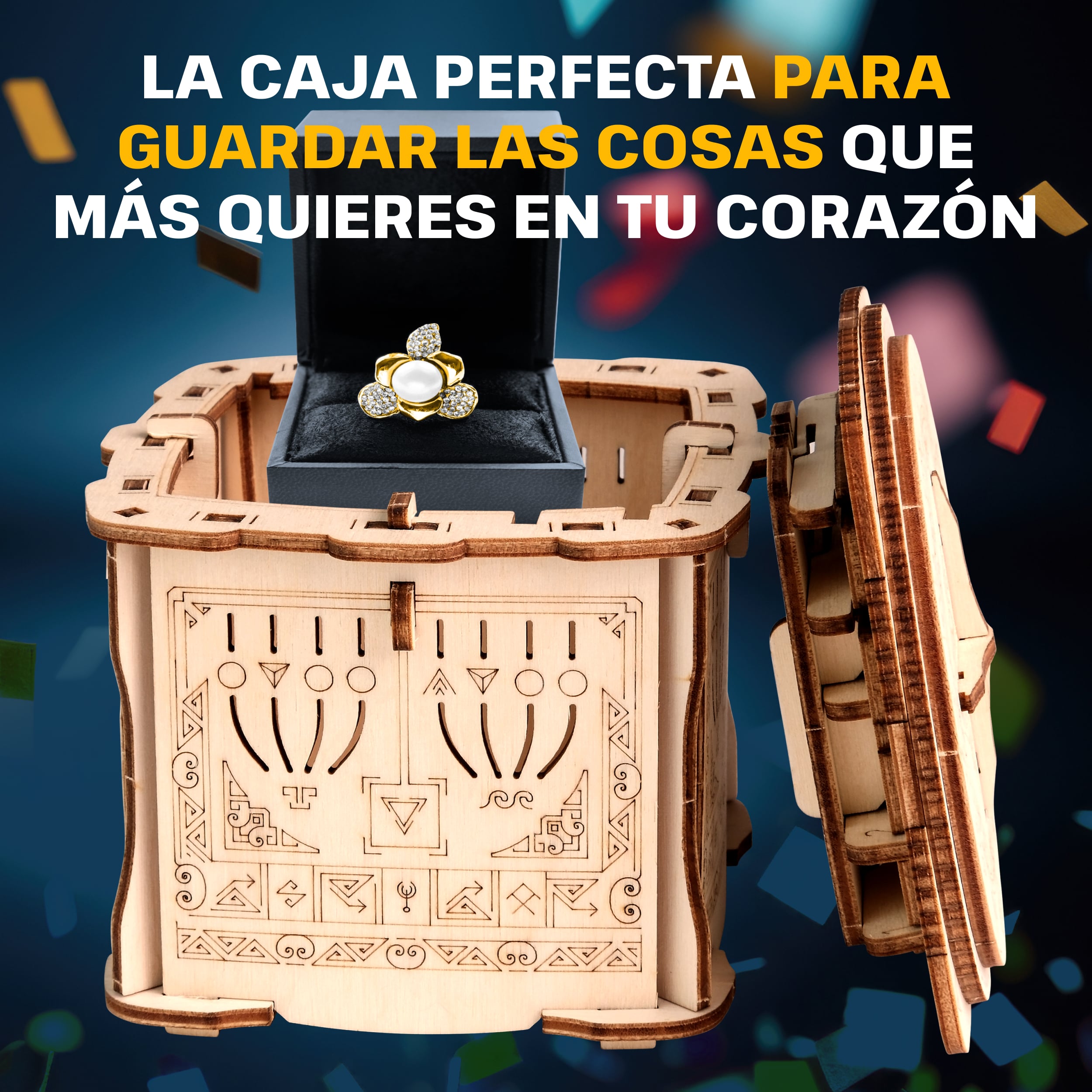 Imágenes y fotos de Wooden Secret LOCK BOX, KIT DE ROMPECABEZAS 3D PARA ARMAR POR TI MISMO. ESC WELT.